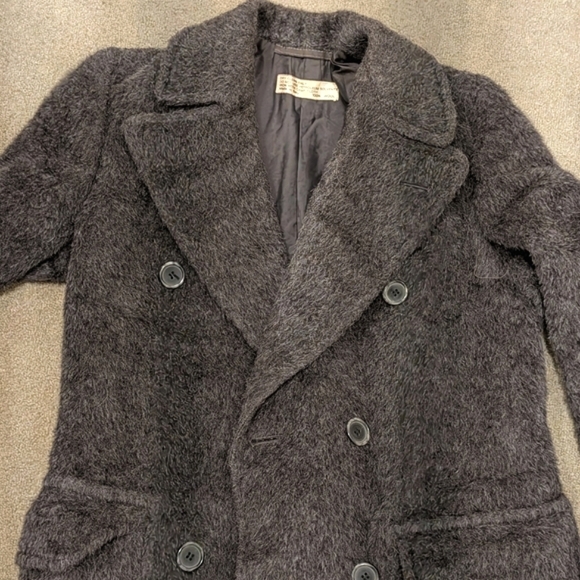 Gray Wool Double-Breasted Pea Coat - Picture 5 of 8